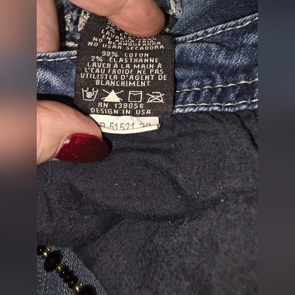 Grace in LA Embroidered Bling Straight Leg Jeans Size 28 Rhinestones Western - Picture 8 of 8